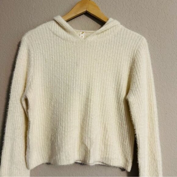 Fornia los angeles crop ivory hoodie sweatshirt size small - Picture 8 of 13